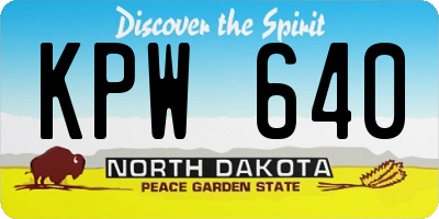 ND license plate KPW640