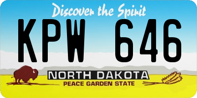 ND license plate KPW646