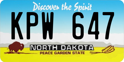 ND license plate KPW647