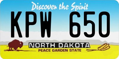 ND license plate KPW650