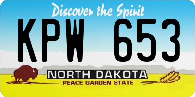 ND license plate KPW653