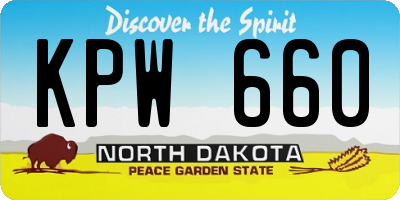 ND license plate KPW660