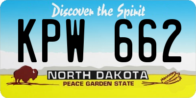 ND license plate KPW662