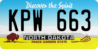 ND license plate KPW663