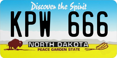 ND license plate KPW666