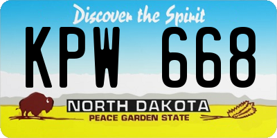 ND license plate KPW668