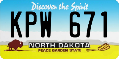 ND license plate KPW671