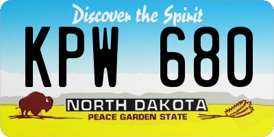 ND license plate KPW680