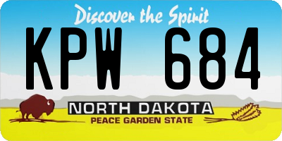 ND license plate KPW684