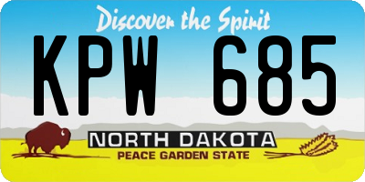 ND license plate KPW685