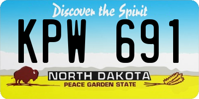 ND license plate KPW691