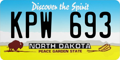 ND license plate KPW693
