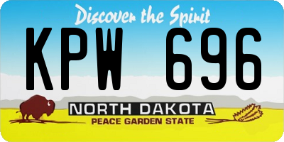 ND license plate KPW696