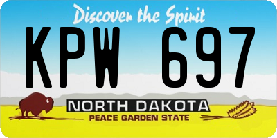 ND license plate KPW697