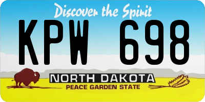 ND license plate KPW698
