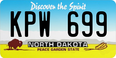 ND license plate KPW699