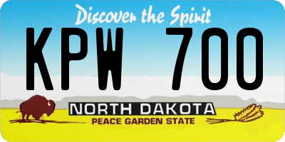 ND license plate KPW700