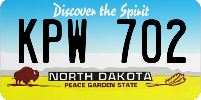 ND license plate KPW702