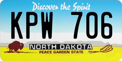 ND license plate KPW706