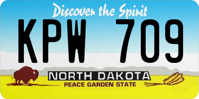 ND license plate KPW709