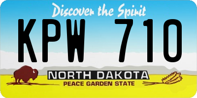 ND license plate KPW710