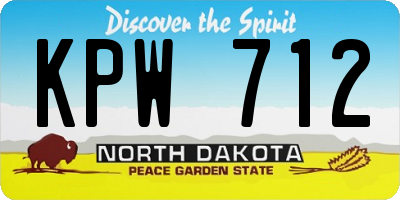 ND license plate KPW712