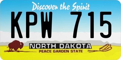 ND license plate KPW715