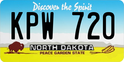 ND license plate KPW720