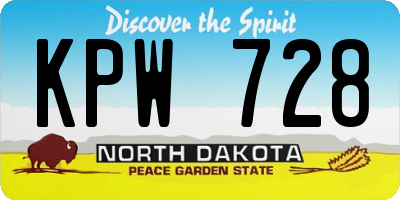 ND license plate KPW728