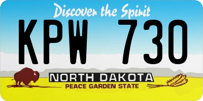 ND license plate KPW730