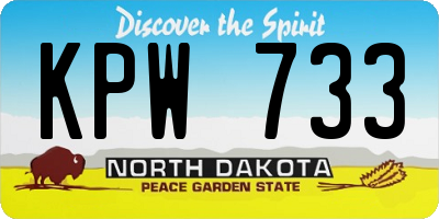 ND license plate KPW733