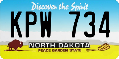 ND license plate KPW734