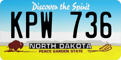 ND license plate KPW736