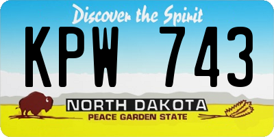 ND license plate KPW743