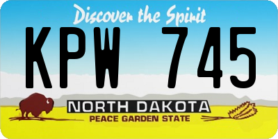 ND license plate KPW745