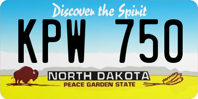 ND license plate KPW750