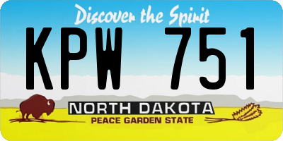 ND license plate KPW751