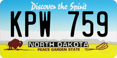 ND license plate KPW759