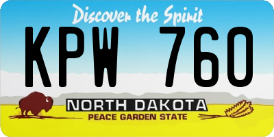 ND license plate KPW760