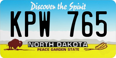 ND license plate KPW765