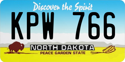 ND license plate KPW766