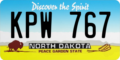 ND license plate KPW767