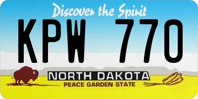ND license plate KPW770
