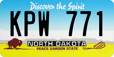 ND license plate KPW771