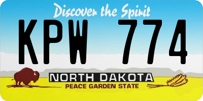 ND license plate KPW774