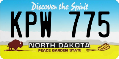 ND license plate KPW775