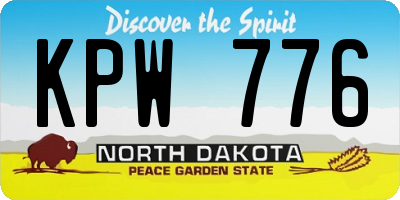 ND license plate KPW776