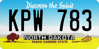 ND license plate KPW783