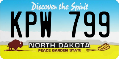 ND license plate KPW799