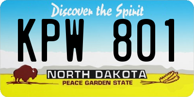 ND license plate KPW801